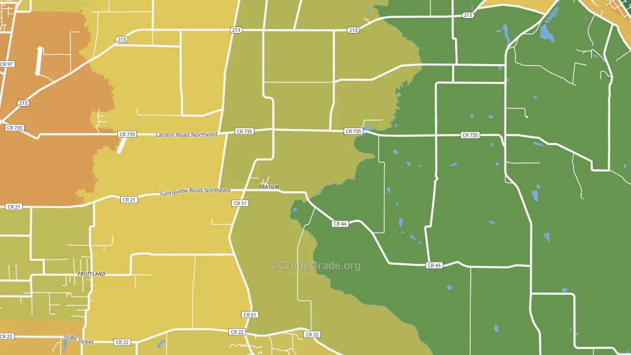 Pratum, OR Map of Murder Rates