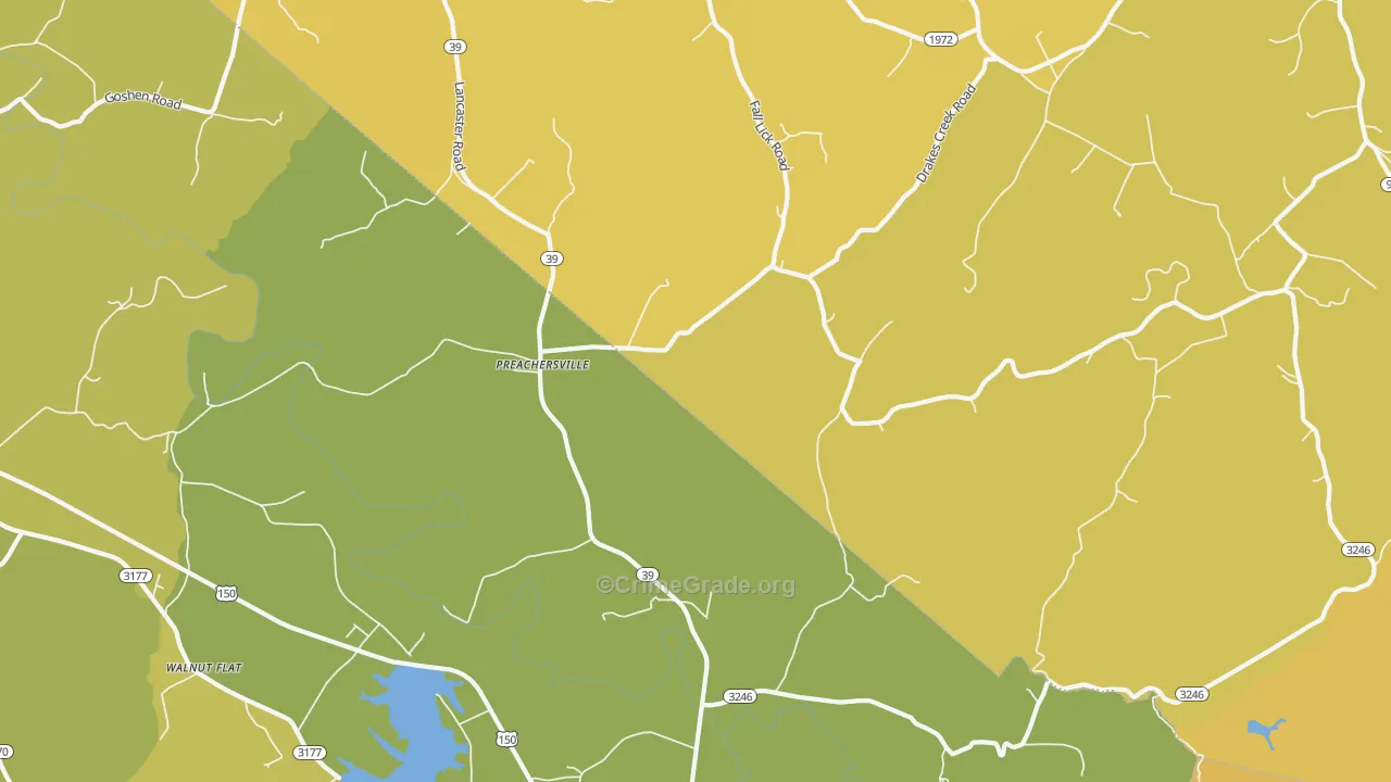 Preachersville, KY Map of Murder Rates
