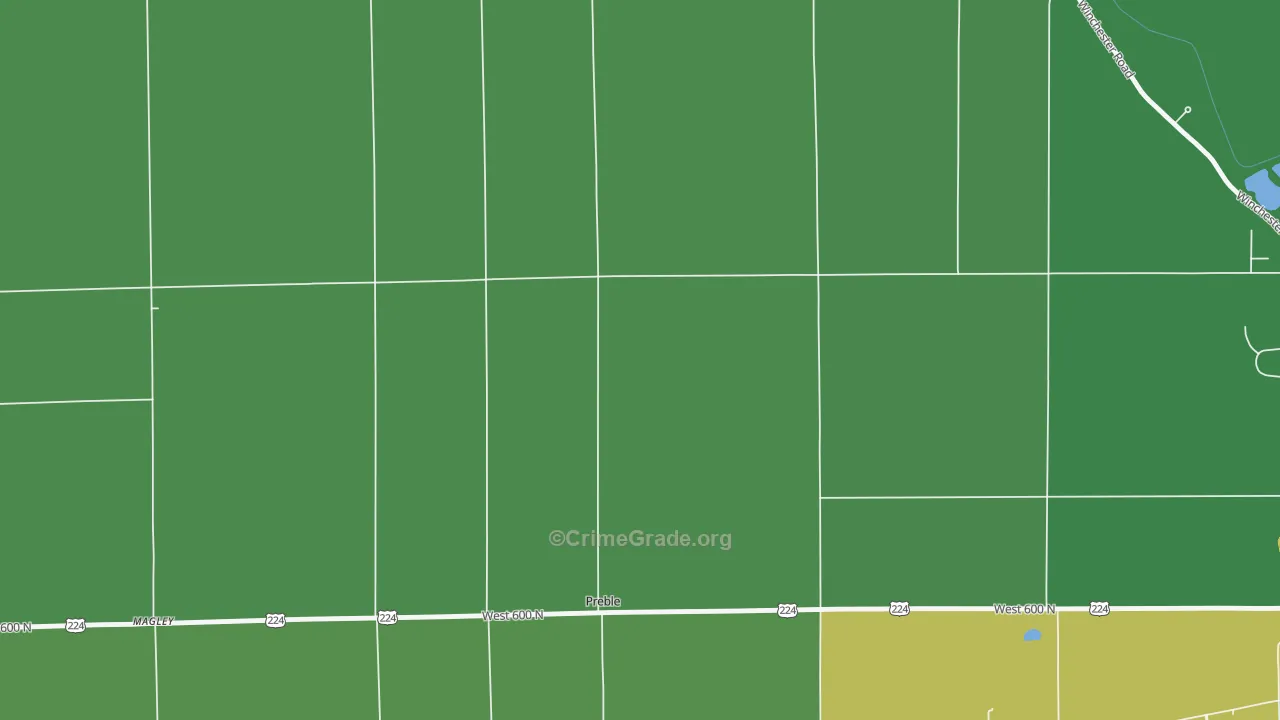 Preble, IN Map of Murder Rates
