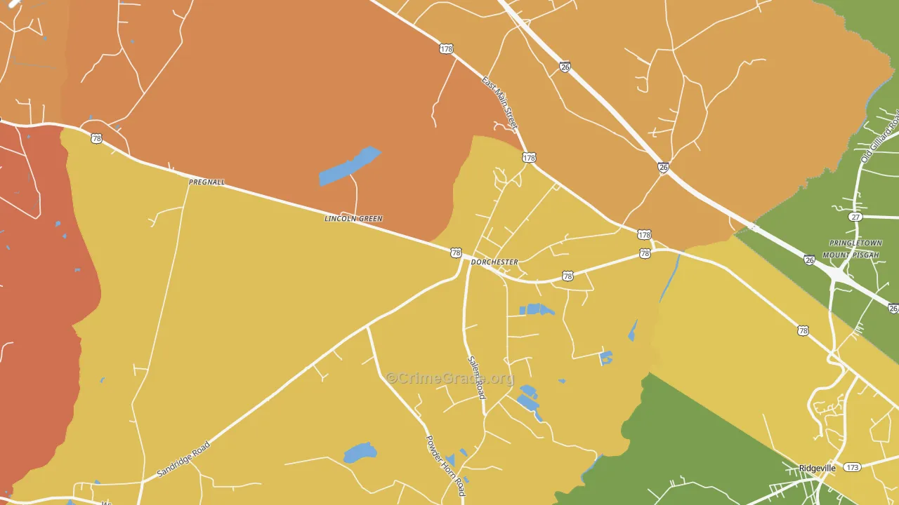 Pregnall, SC Map of Murder Rates