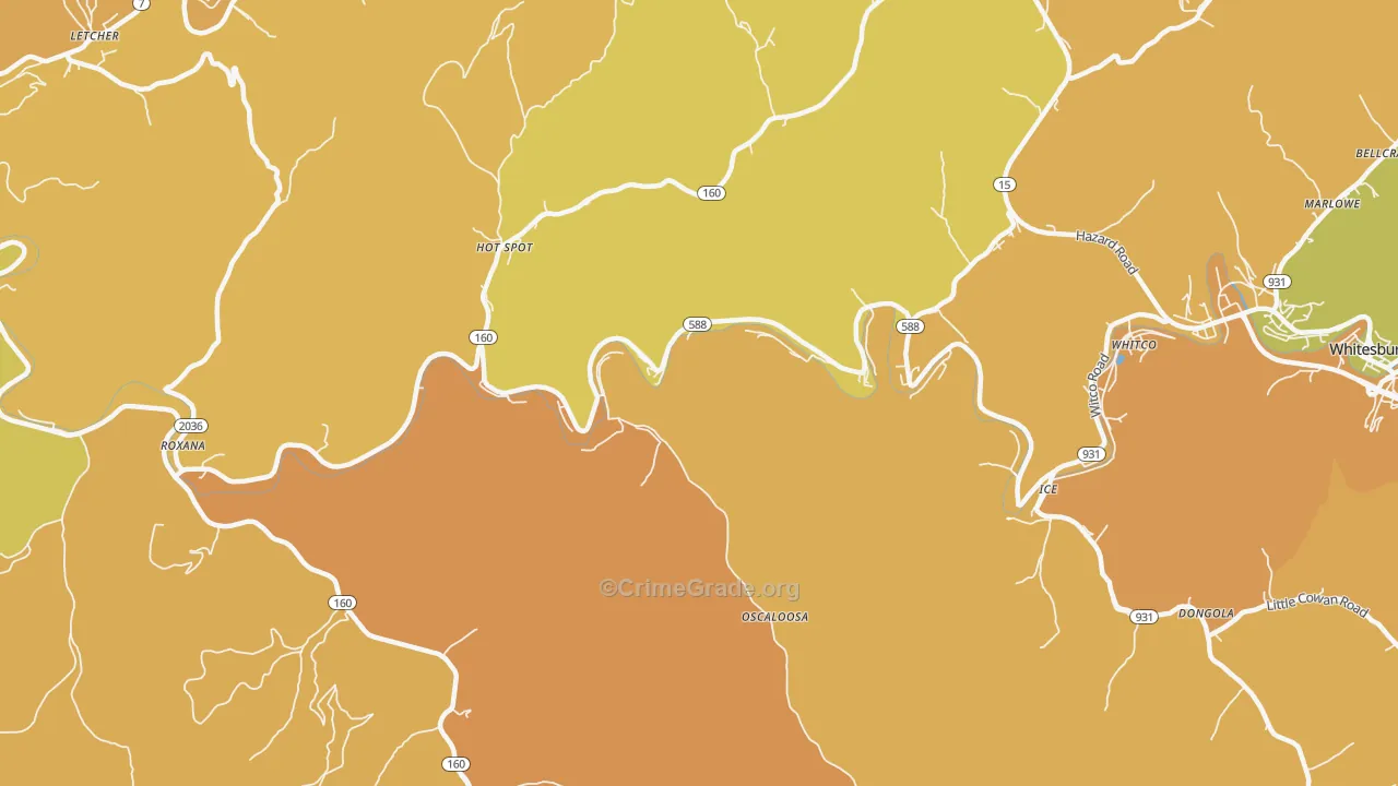 Premium, KY Map of Murder Rates