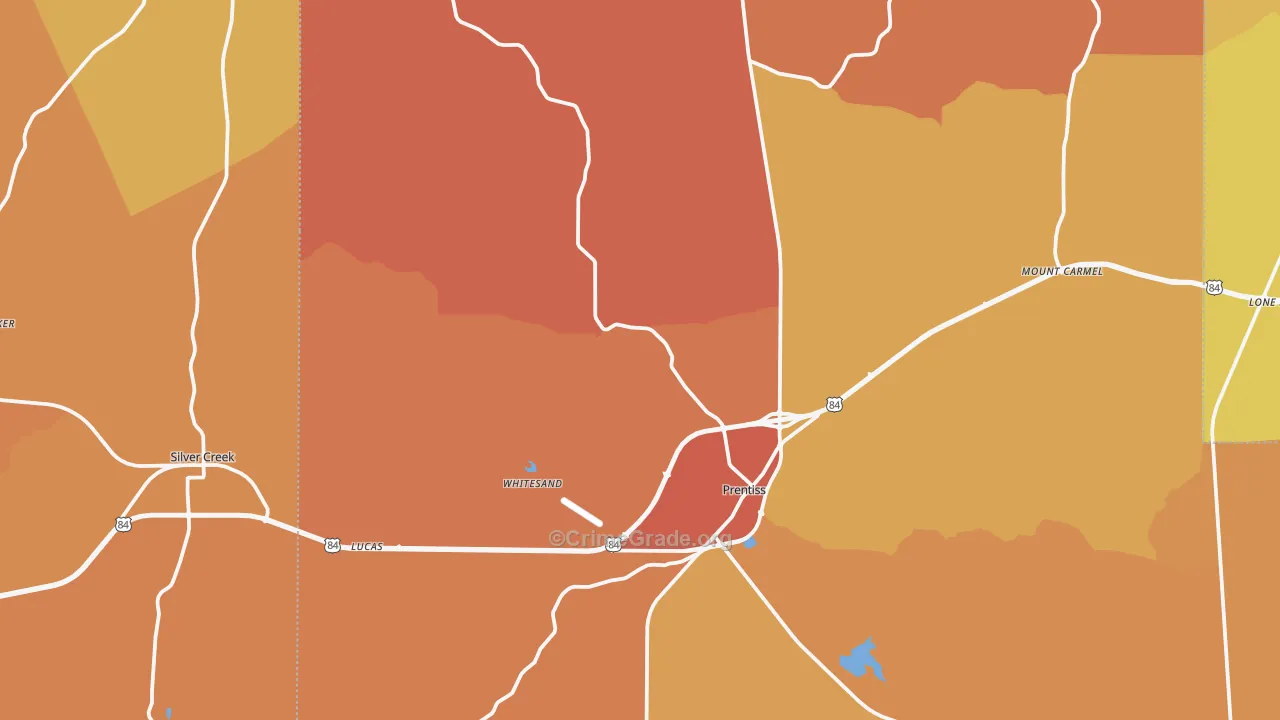 Prentiss, MS Map of Murder Rates
