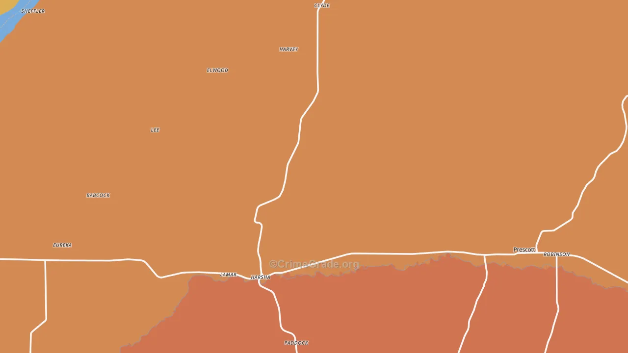 Prescott, WA Map of Murder Rates