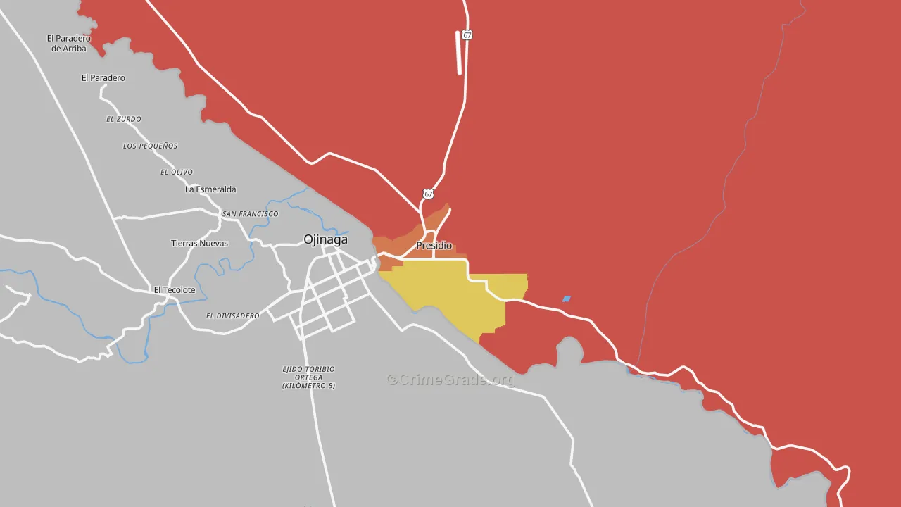 Presidio, TX Map of Murder Rates