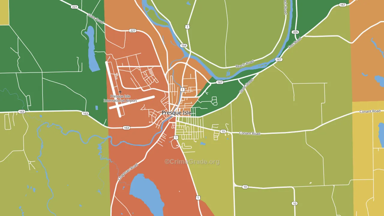 Presque Isle, ME Map of Murder Rates