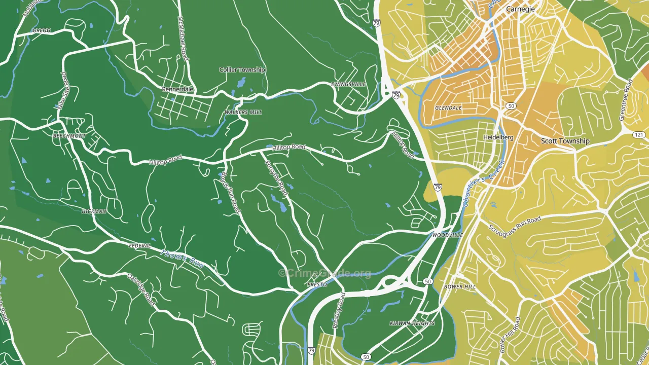 Presto, PA Map of Murder Rates