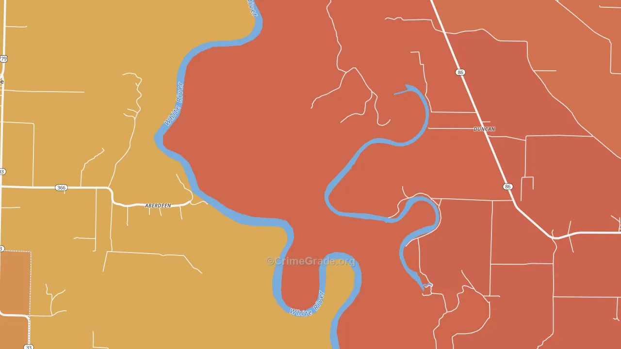 Preston Ferry, AR Map of Murder Rates