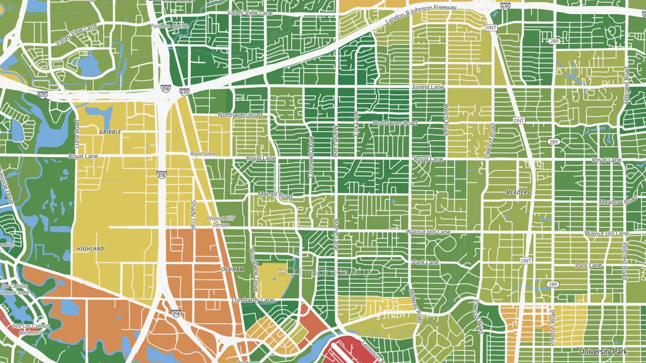 Preston Hollow, Dallas, TX Map of Murder Rates
