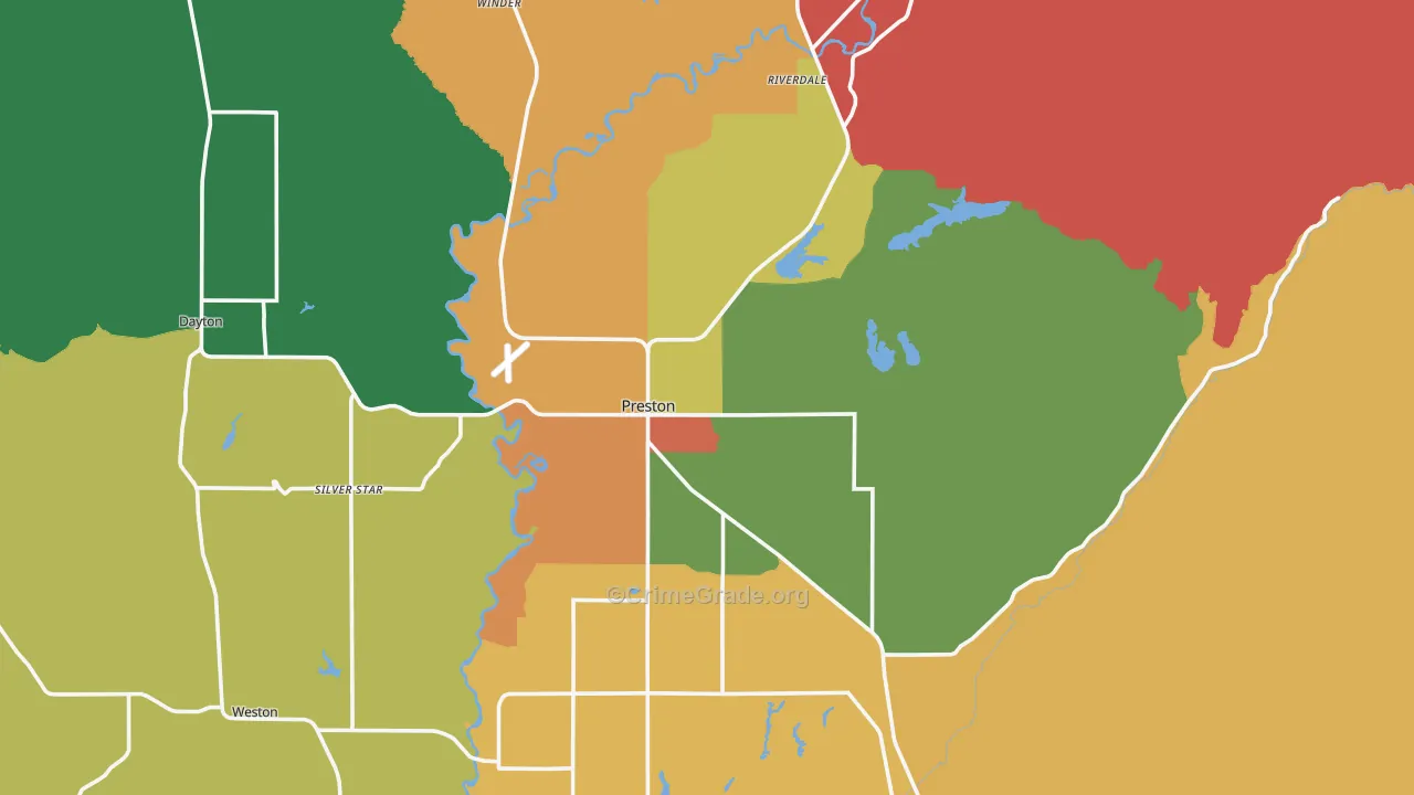 Preston, ID Map of Murder Rates