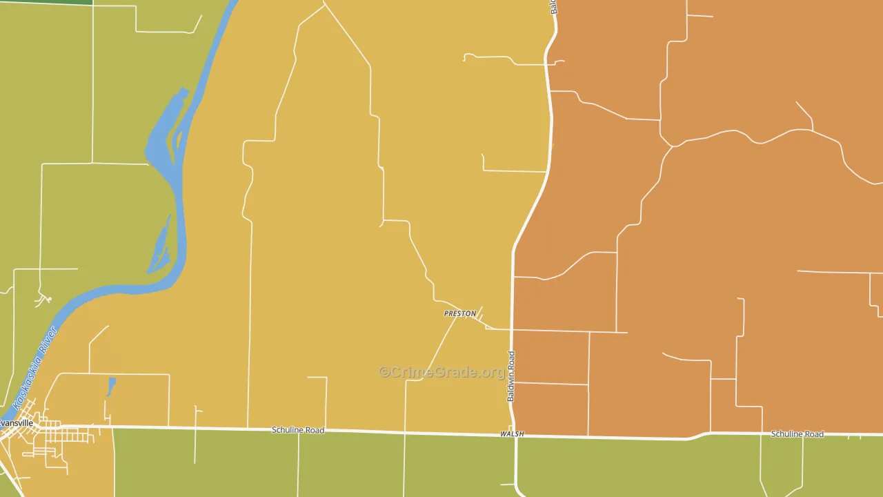 Preston, IL Map of Murder Rates