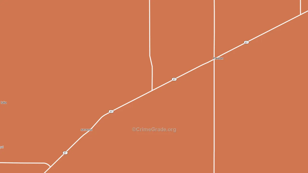 Preston, KS Map of Murder Rates