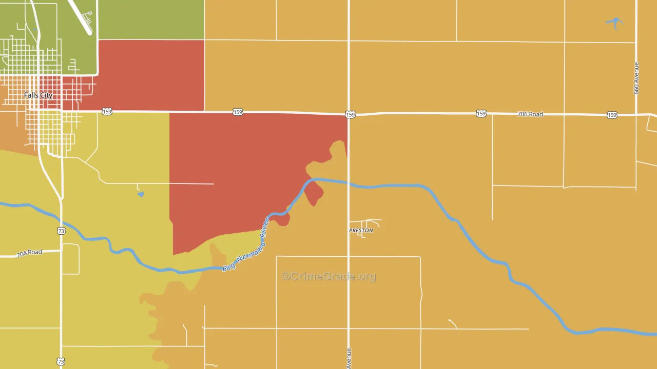Preston, NE Map of Murder Rates