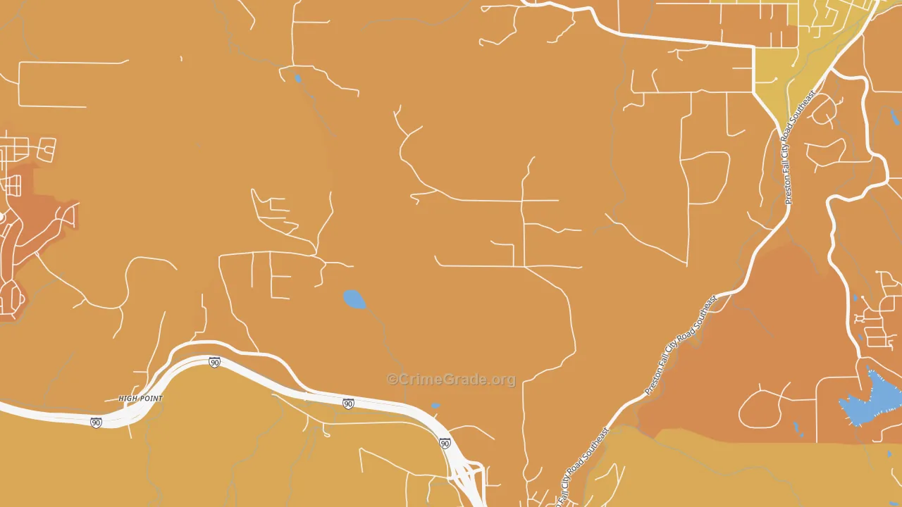 Preston, WA Map of Murder Rates