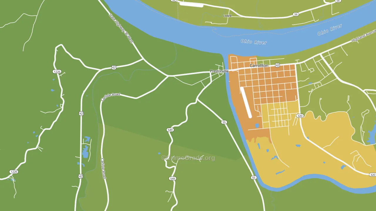 Prestonville, KY Map of Murder Rates