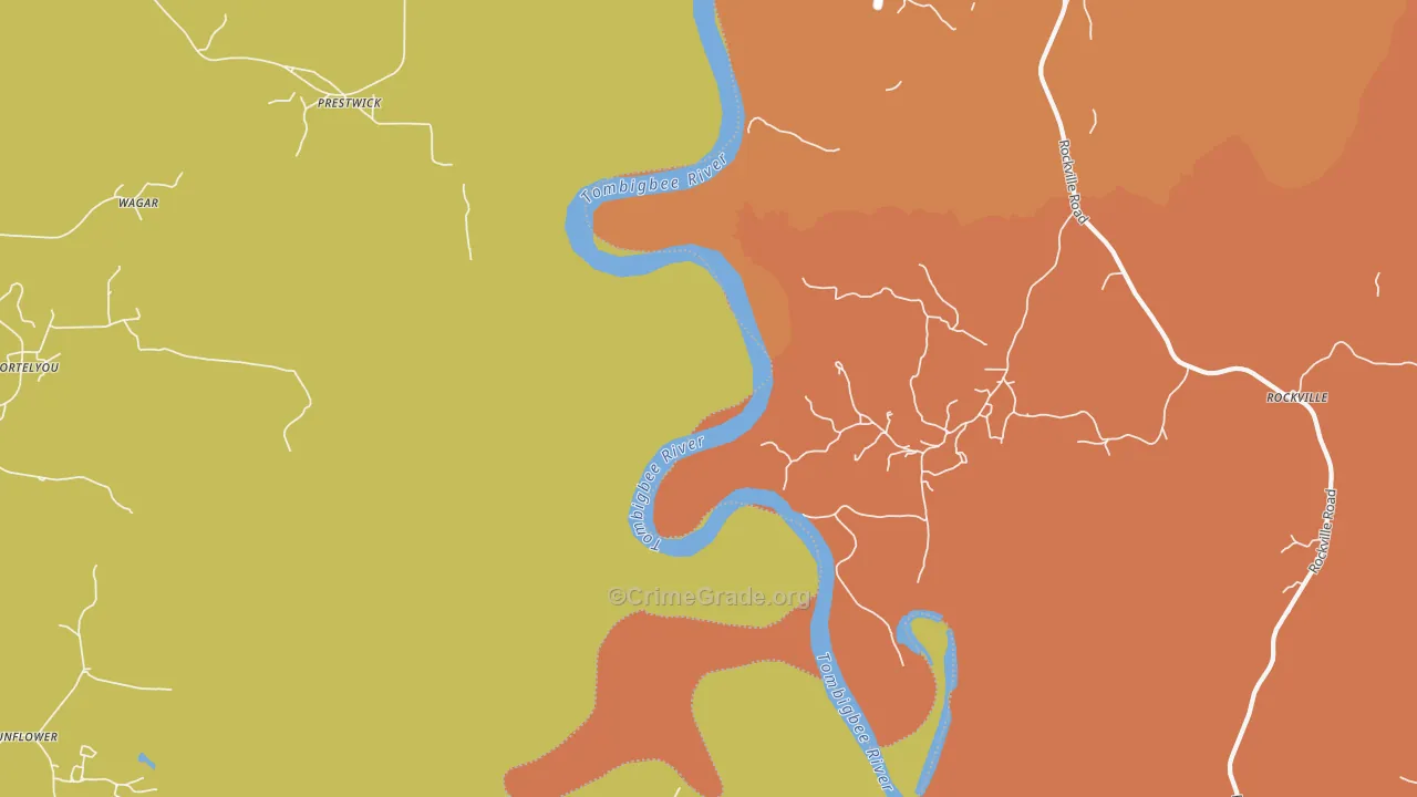 Prestwick, AL Map of Murder Rates