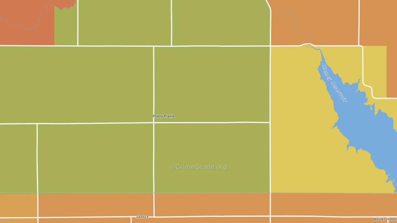 Pretty Prairie, KS Map of Murder Rates