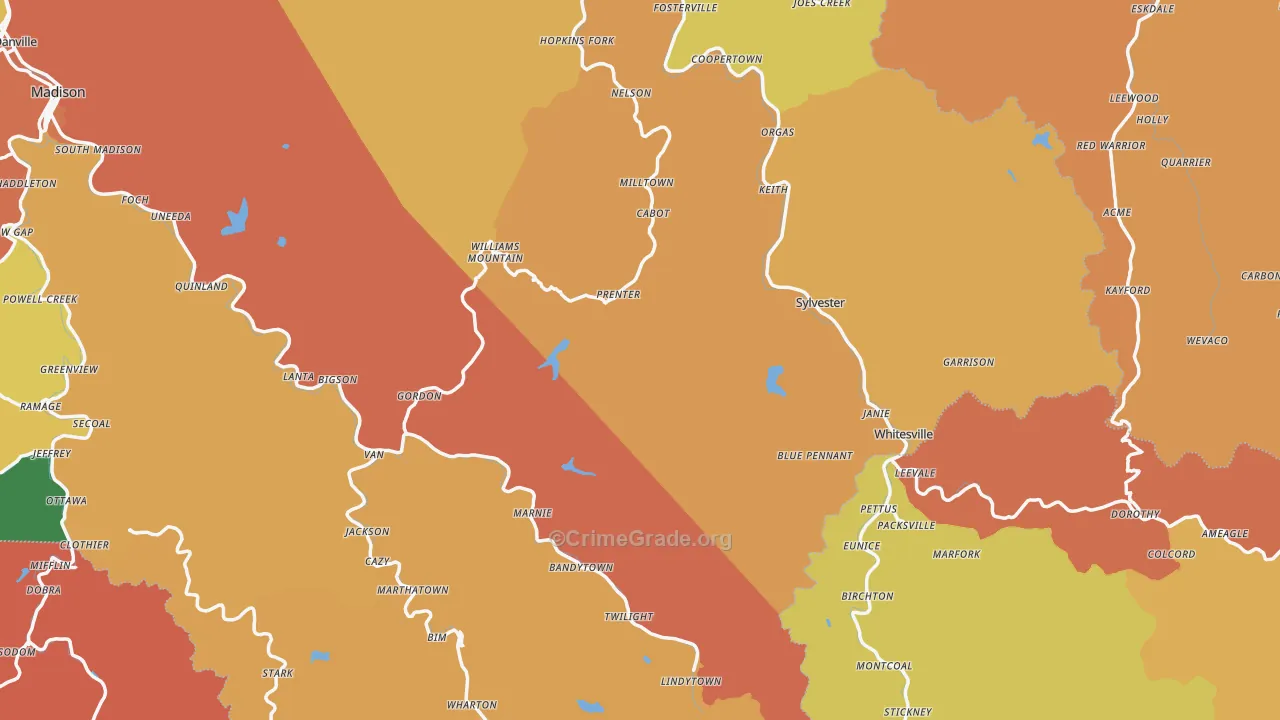 Price Hill, WV Map of Murder Rates