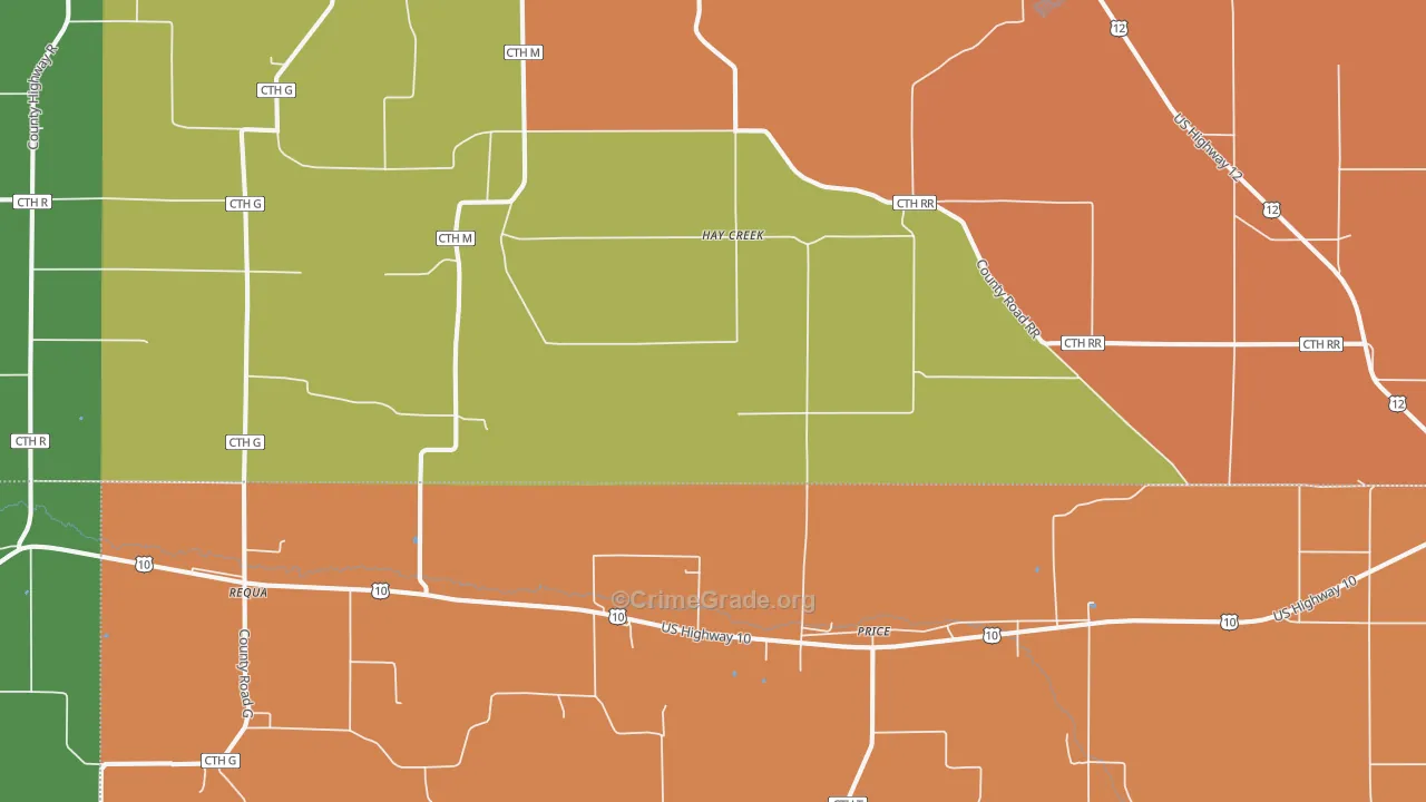 Price, WI Map of Murder Rates