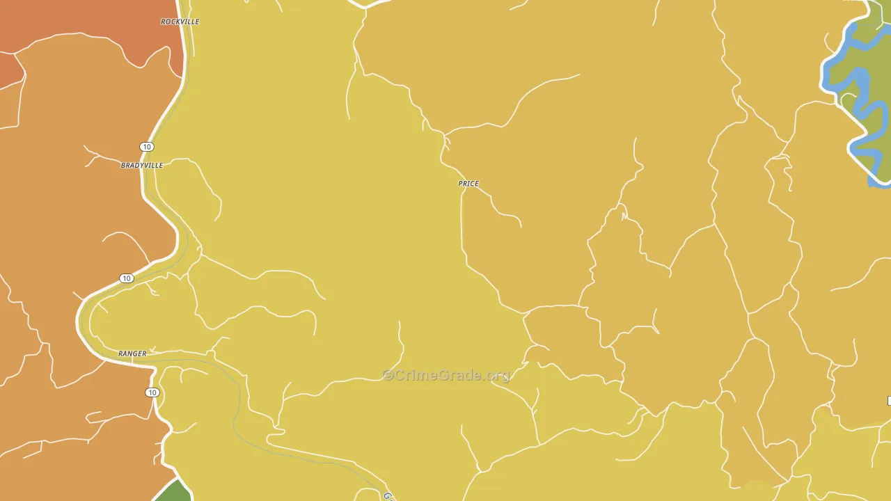 Price, WV Map of Murder Rates