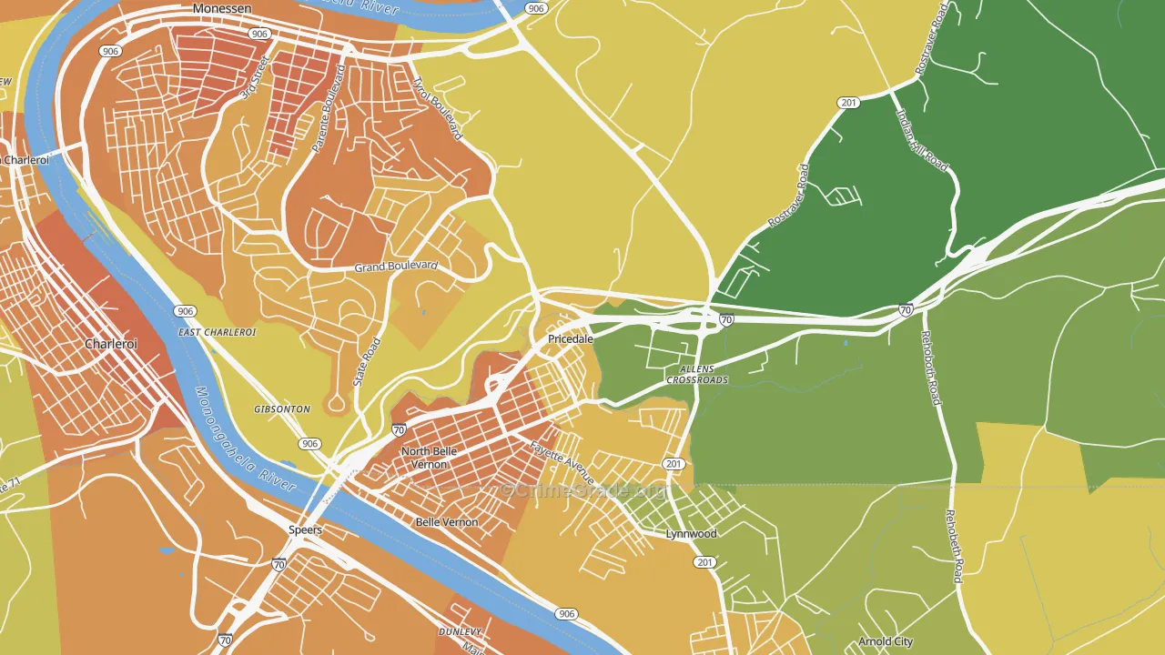 Pricedale, PA Map of Murder Rates