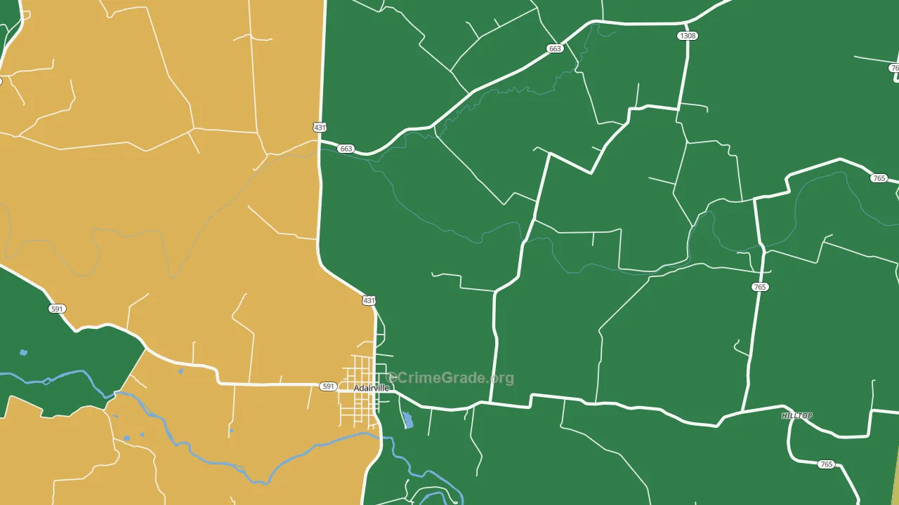 Prices Mill, KY Map of Murder Rates