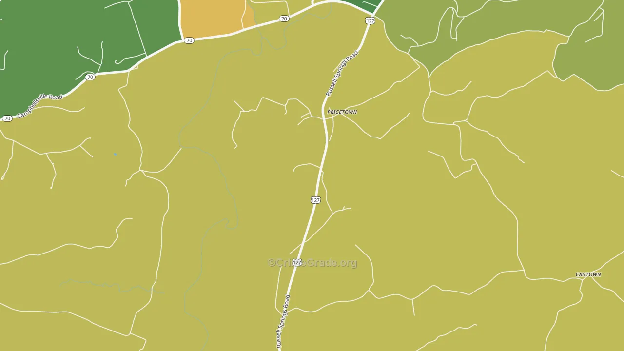 Pricetown, KY Map of Murder Rates
