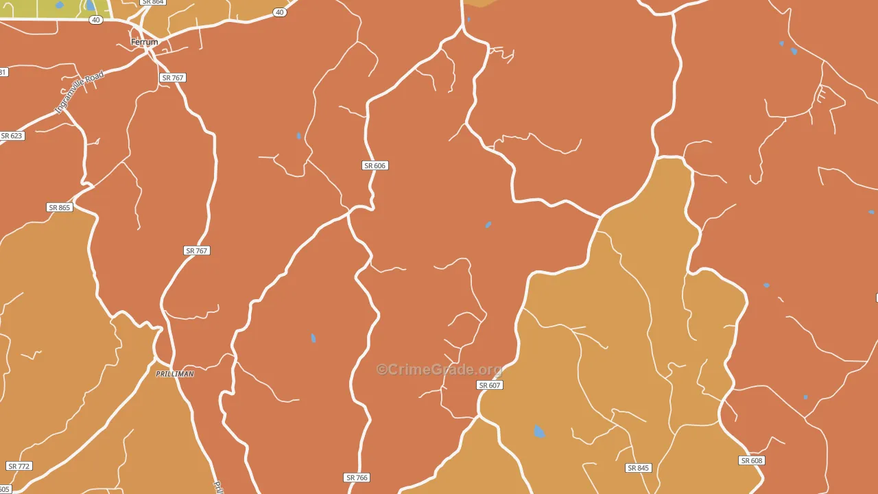 Prilliman, VA Map of Murder Rates