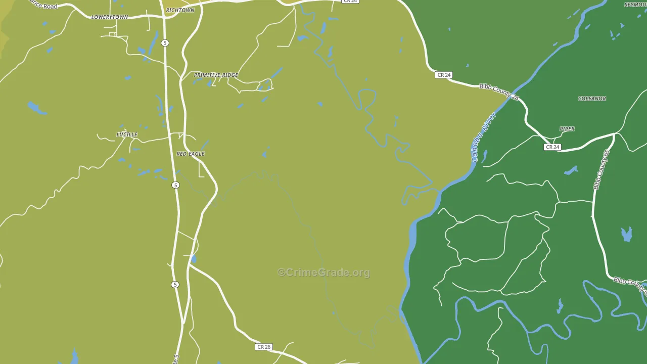 Primitive Ridge, AL Map of Murder Rates