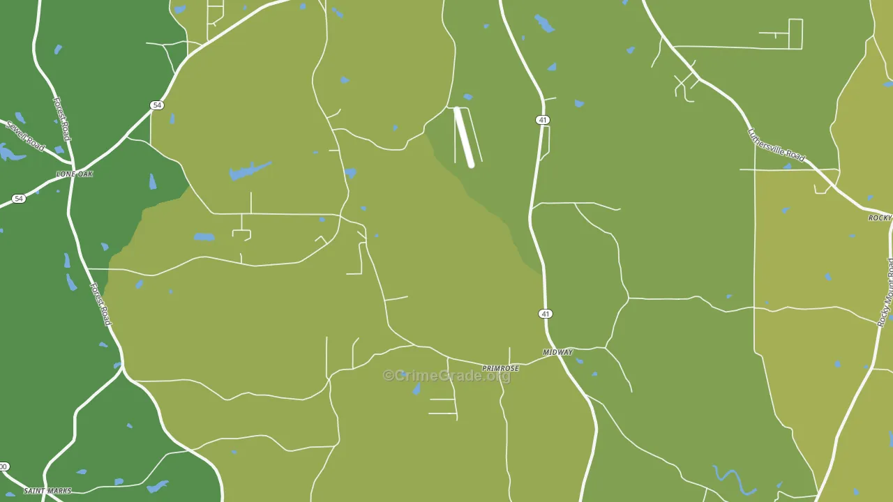Primrose, GA Map of Murder Rates
