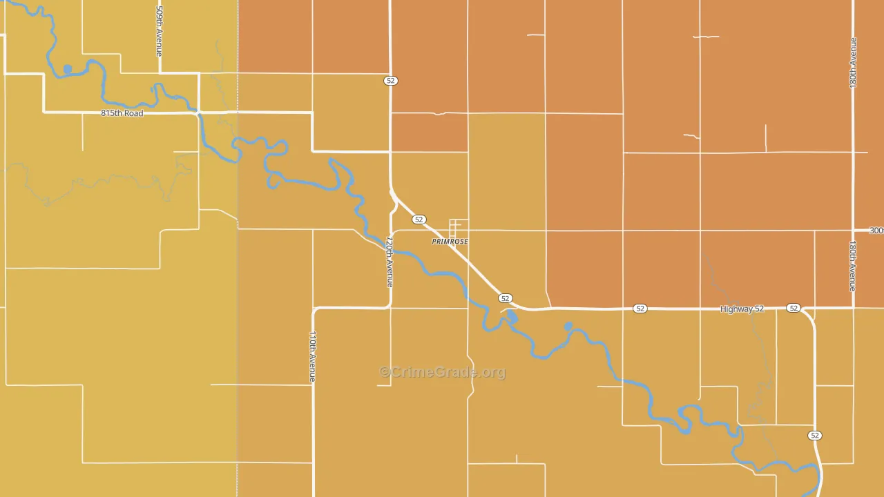Primrose, NE Map of Murder Rates