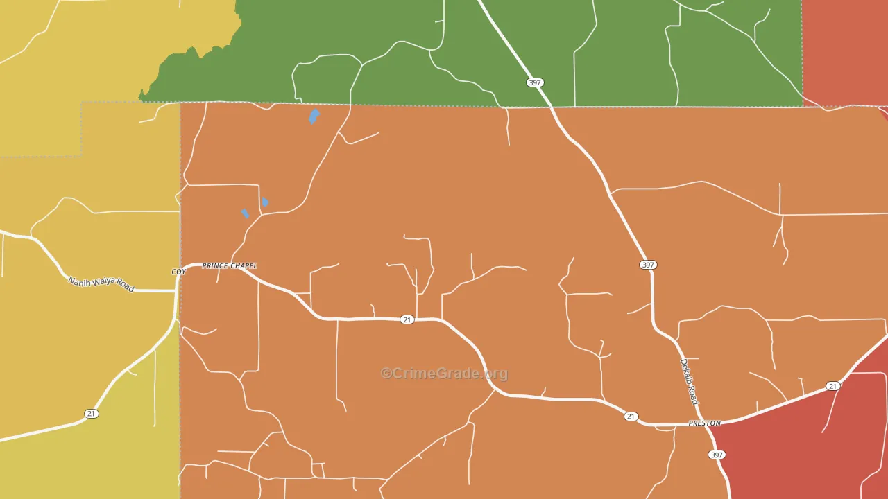 Prince Chapel, MS Map of Murder Rates