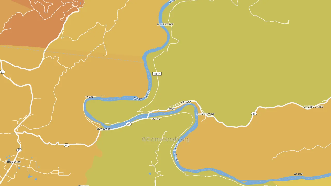 Prince, WV Map of Murder Rates