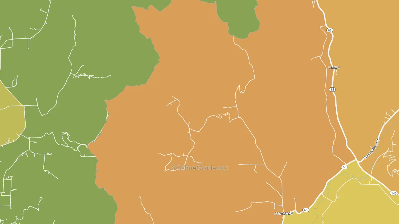 Princeton, AL Map of Murder Rates