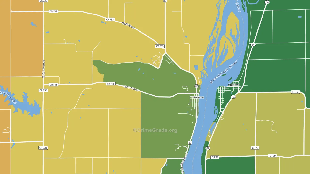Princeton, IA Map of Murder Rates