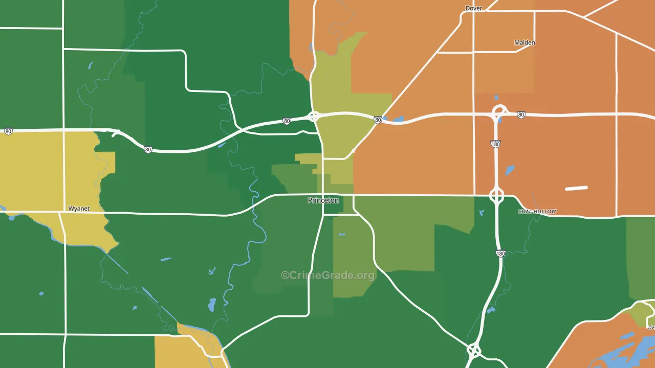 Princeton, IL Map of Murder Rates
