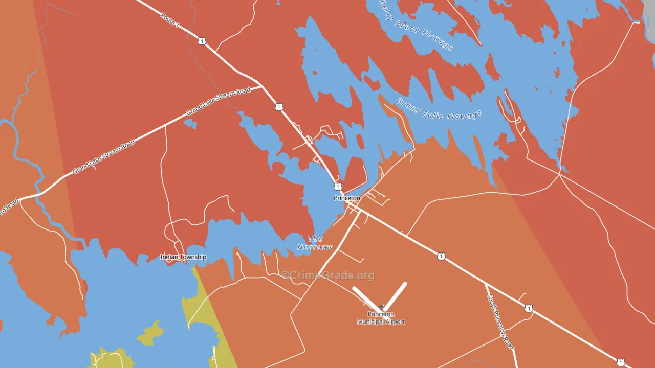 Princeton, ME Map of Murder Rates