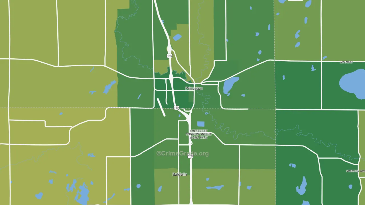 Princeton, MN Map of Murder Rates