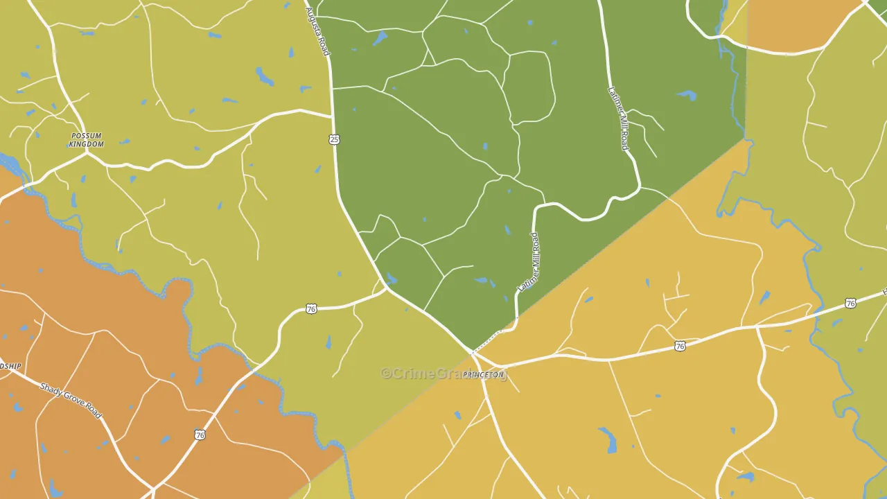 Princeton, SC Map of Murder Rates