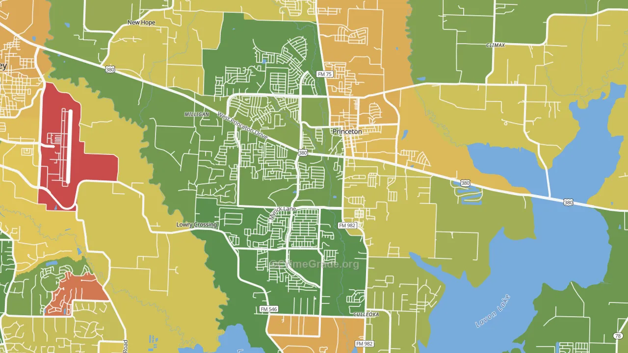 Princeton, TX Map of Murder Rates