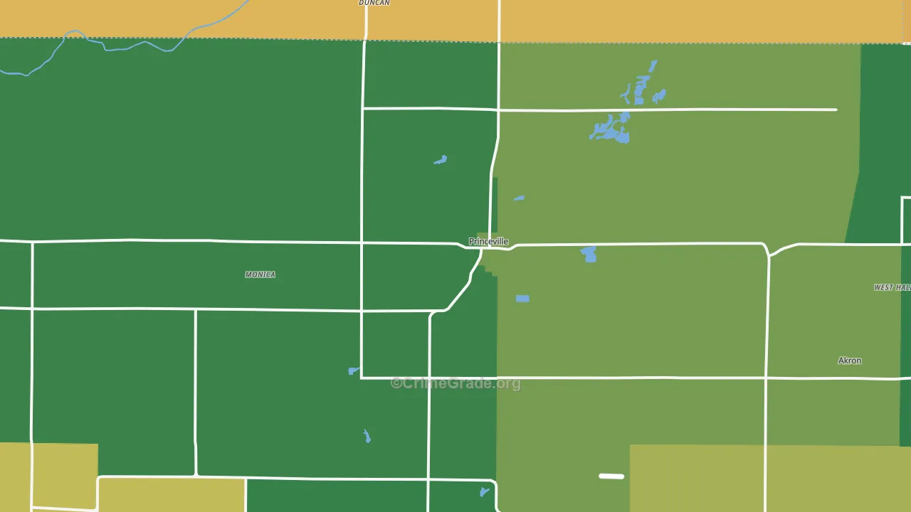 Princeville, IL Map of Murder Rates