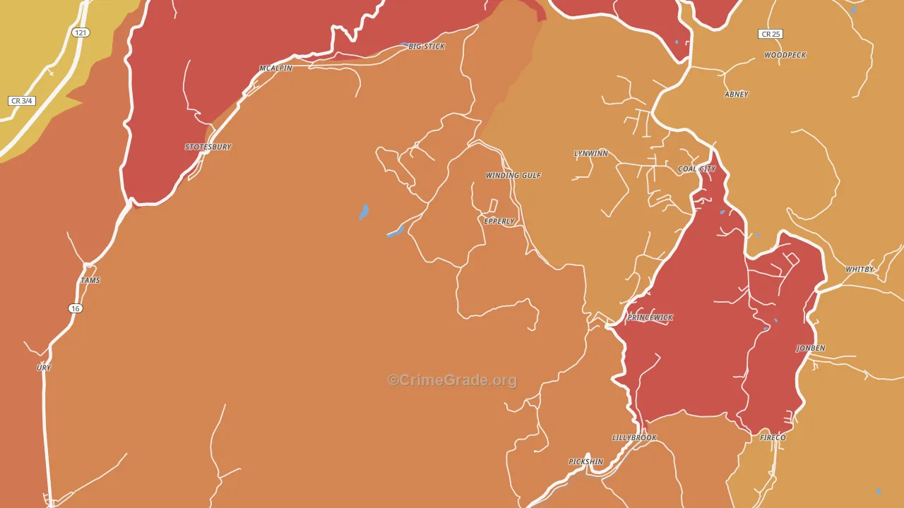 Princewick, WV Map of Murder Rates