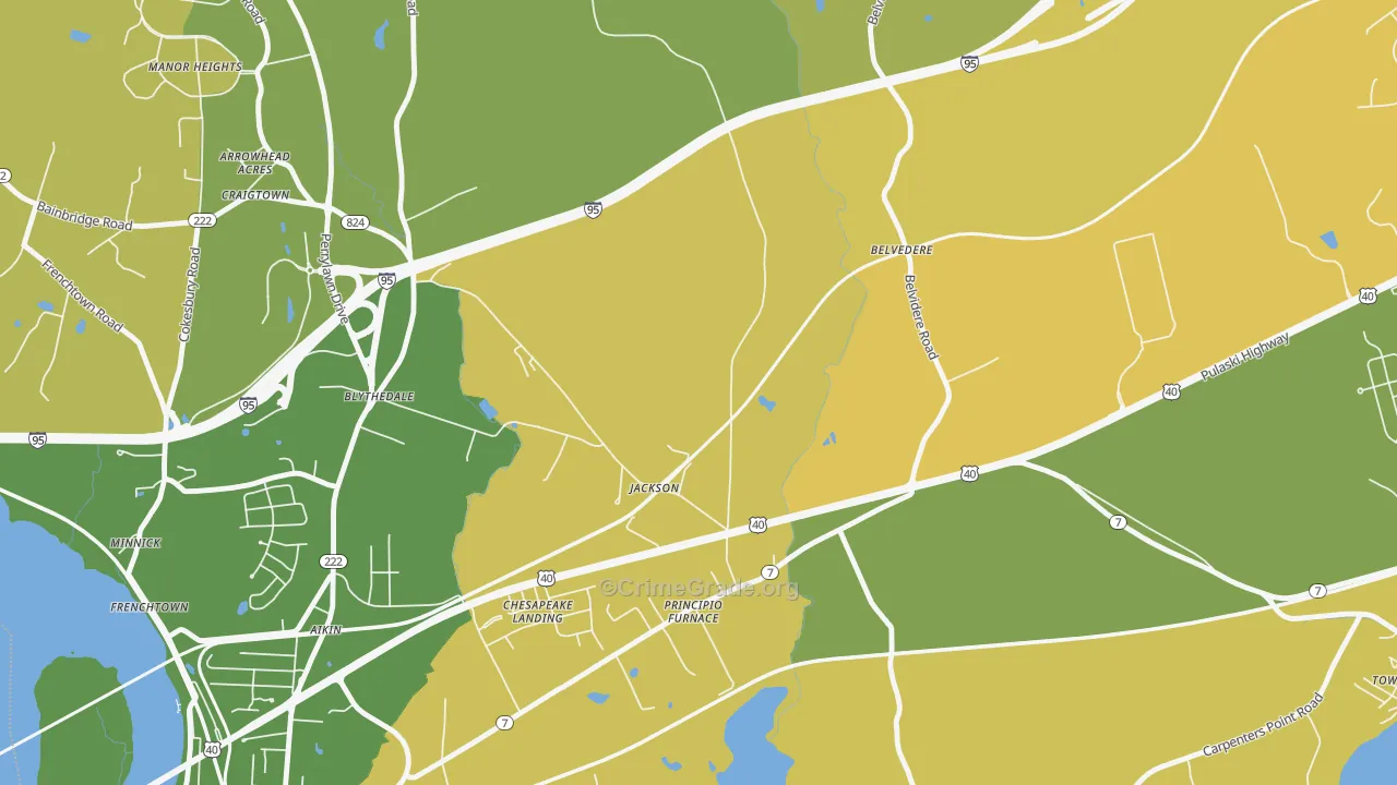 Principio Furnace, MD Map of Murder Rates