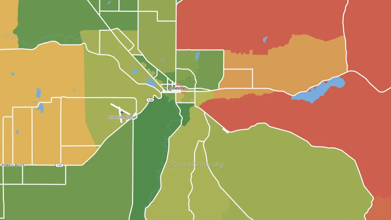 Prineville, OR Map of Murder Rates
