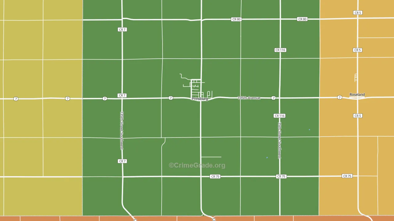 Prinsburg, MN Map of Murder Rates