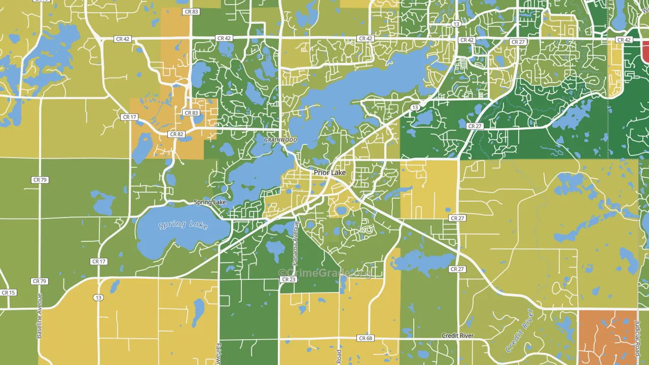 Prior Lake, MN Map of Murder Rates