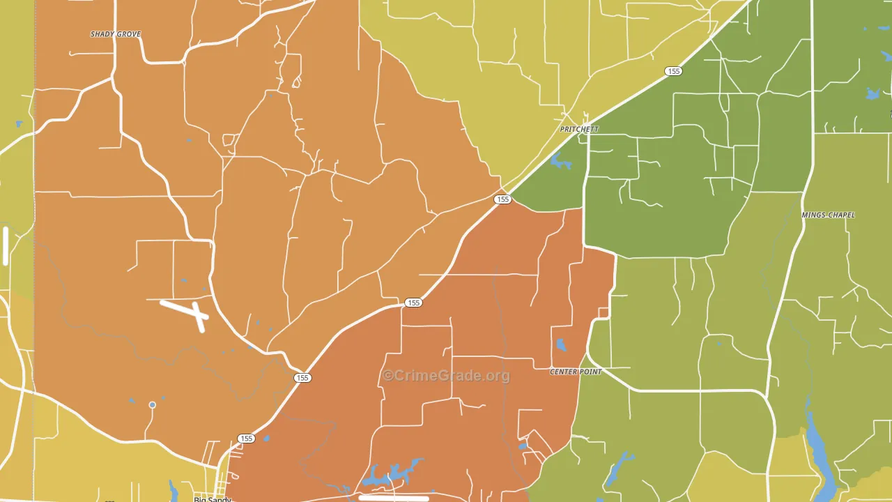 Pritchett, TX Map of Murder Rates
