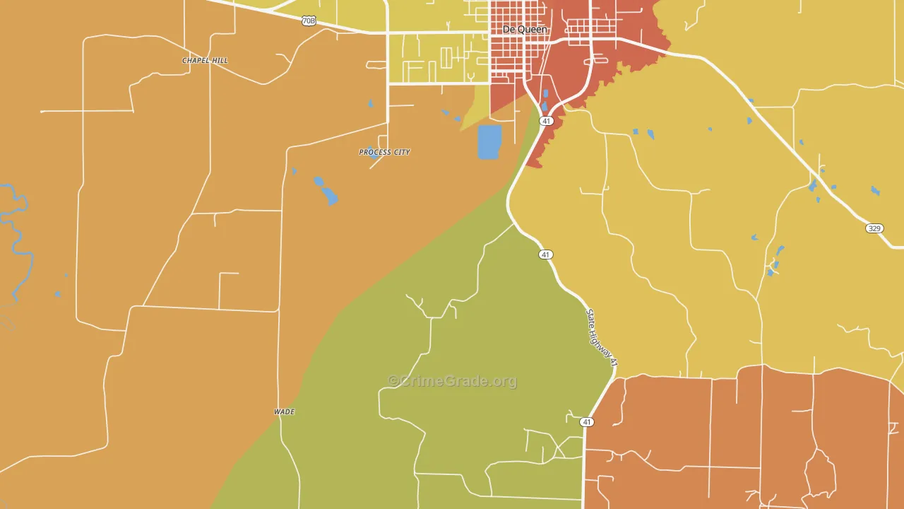 Process City, AR Map of Murder Rates