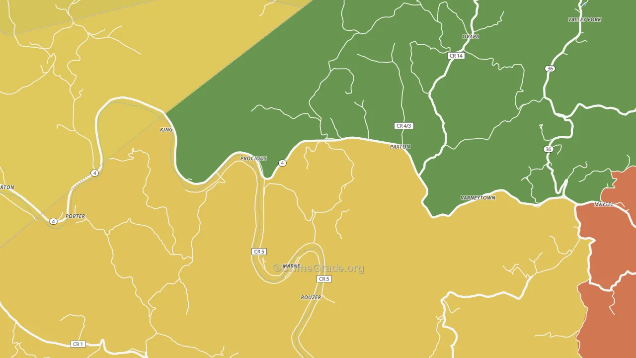 Procious, WV Map of Murder Rates