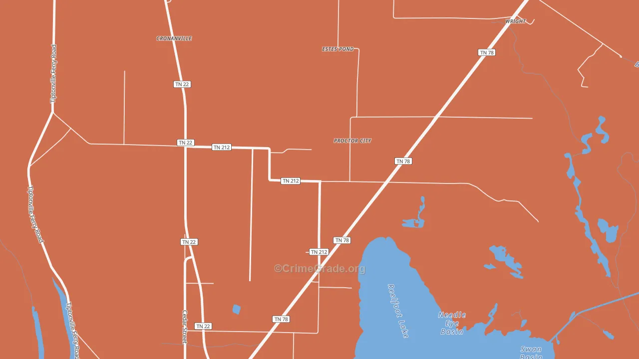 Proctor City, TN Map of Murder Rates