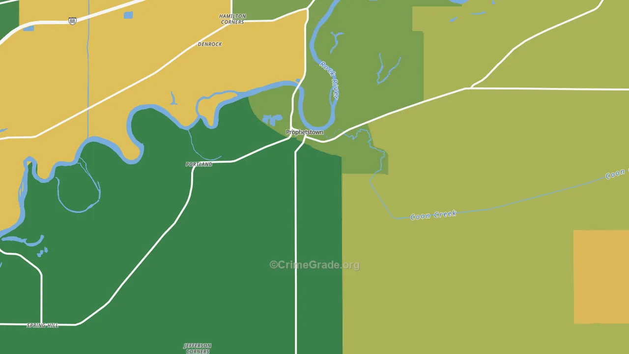 Prophetstown, IL Map of Murder Rates